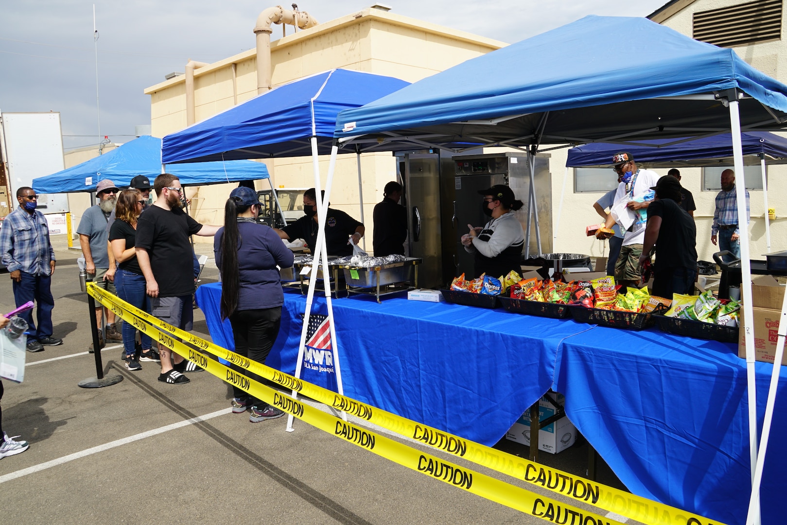 DDJC food service employees hand out meals during an Employee Appreciation Day.