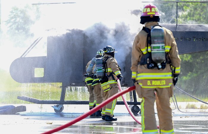 firefighters extinguish a fire