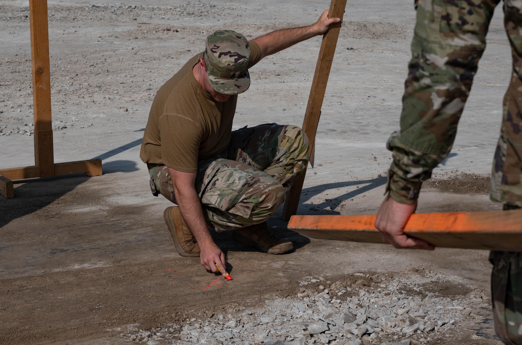 Airmen doing construction work