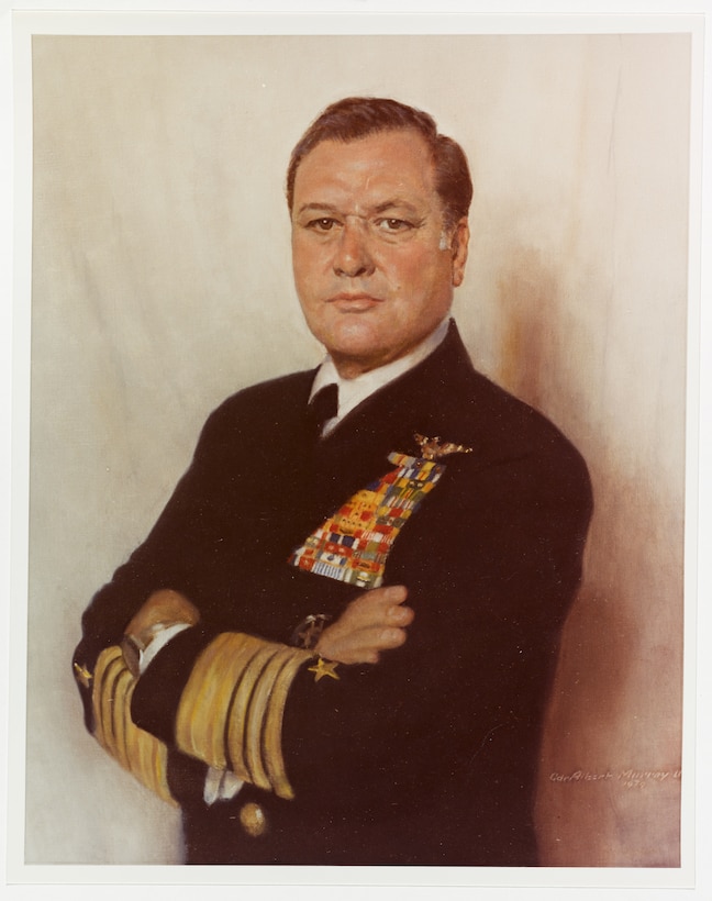 Admiral James L. Holloway, III, USN, Chief of Naval Operations, 1974-1978. Portrait by Albert Murray, 1979.