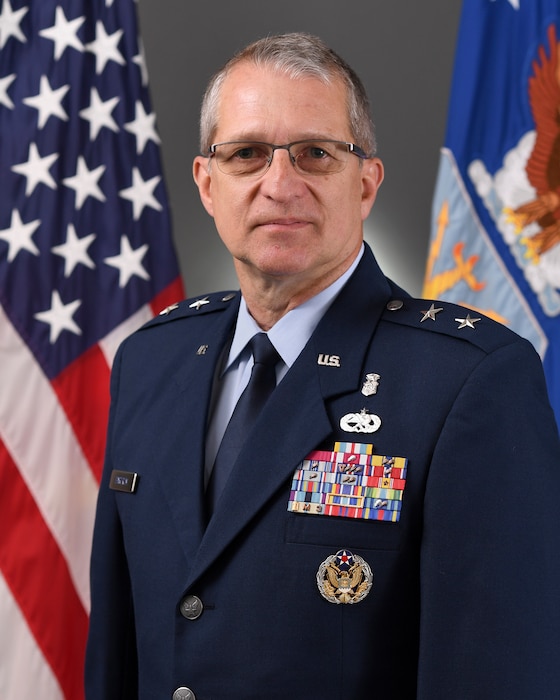 Official portrait -  Brig Gen John Bartrum BIO taken in the Air Force portrait studio, Jan. 24, 2019, Pentagon. (U.S. Air Force photo by Staff Sgt. Chad Trujillo)