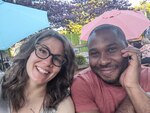 Man and woman pose together for a selfie