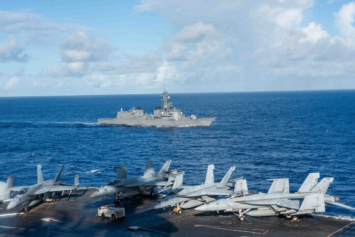 Japan Joins Reagan CSG to Operate Underway in the Philippine Sea