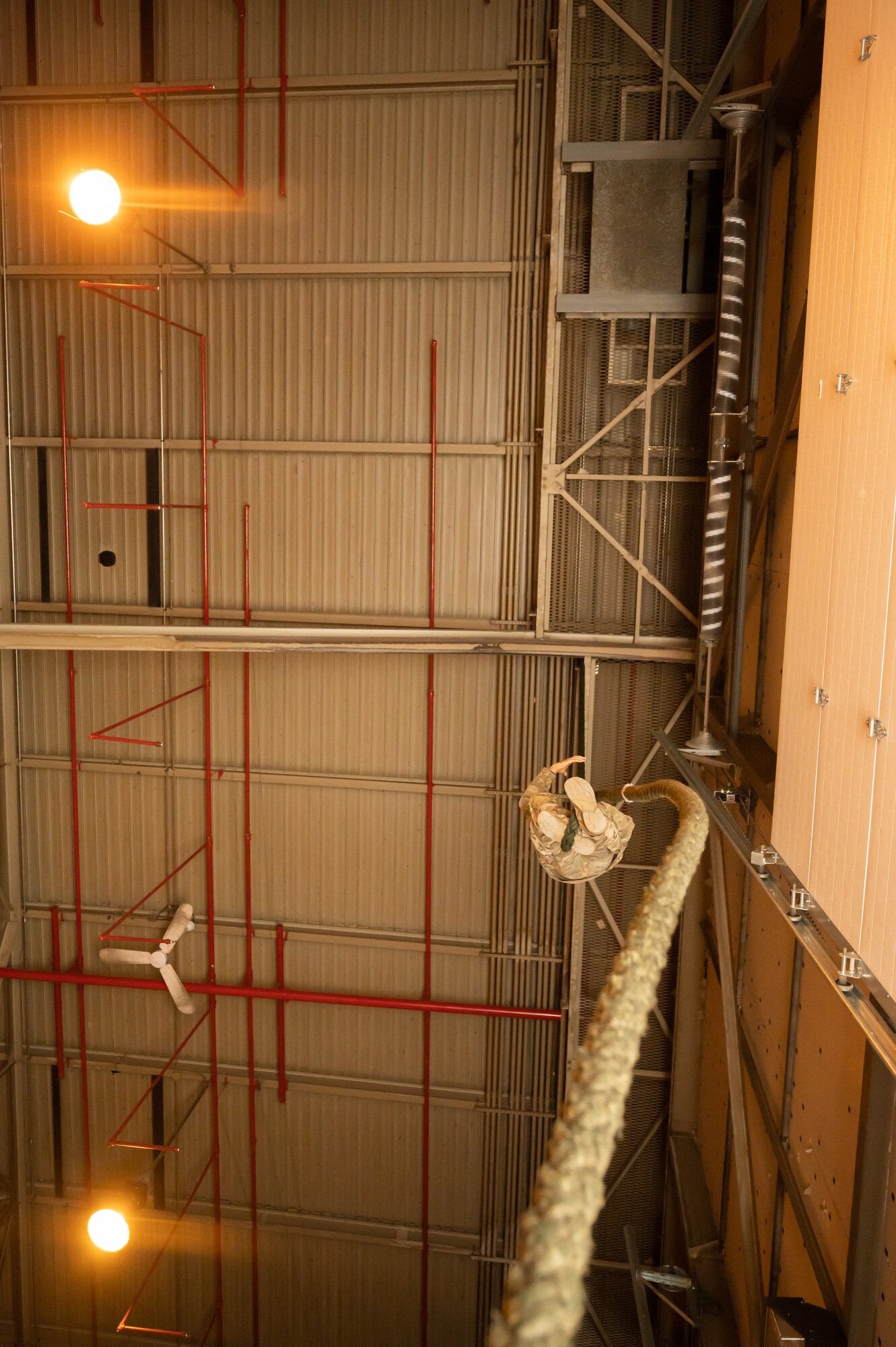 Senior Airman Matthew Garcia, 341st Missile Security Operations Squadron tactical response force defender, climbs a rope during training Aug. 18, 2022, at Malmstrom Air Force Base, Mont.