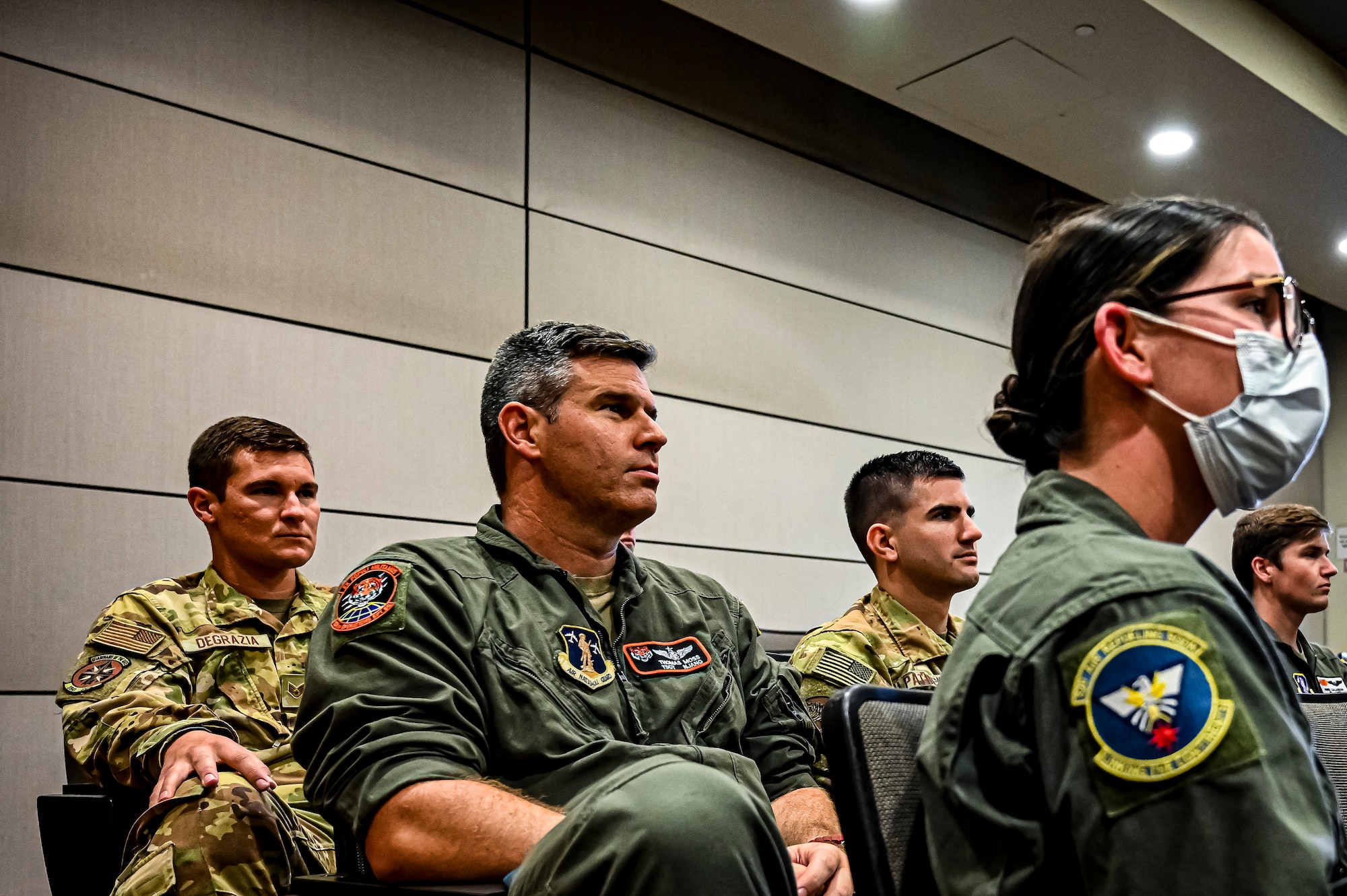 U.S. Air Force Maj. Gen. Albert Miller, Aircrew Task Force director, addresses Airmen assigned to the 305th Air Mobility Wing at Joint Base McGuire-Dix-Lakehurst, N.J. on Aug. 25, 2022. Miller has amplified community outreach to aircrew members in the field through increased site visits. These visits provide a chance to have meaningful discussions with all aircrew members to capture operational, quality of life, and quality of service concerns to inform policy decisions.