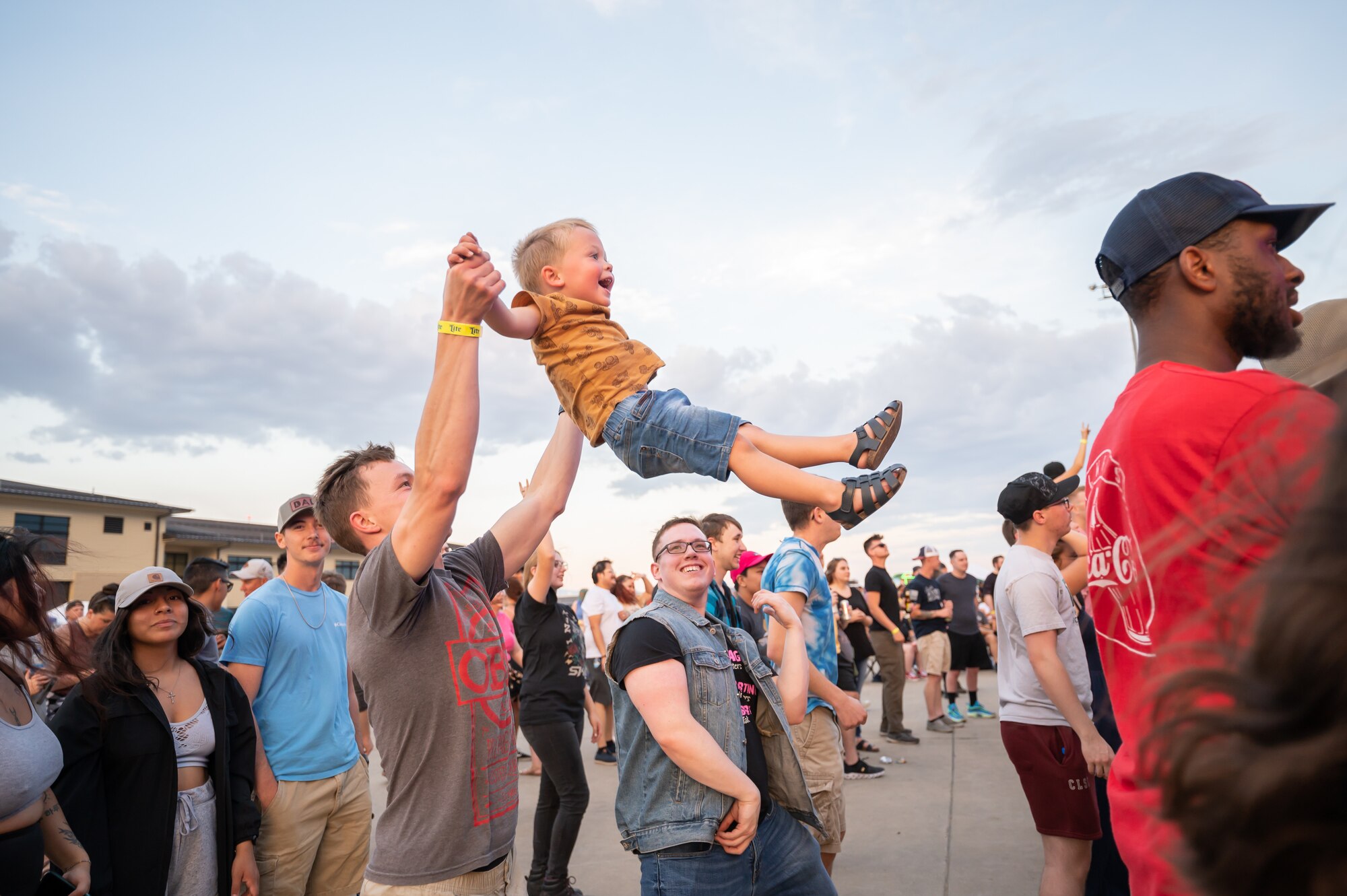 Audience members listen to music during Rock Fest Aug. 20, 2022, at Malmstrom Air Force Base, Mont.