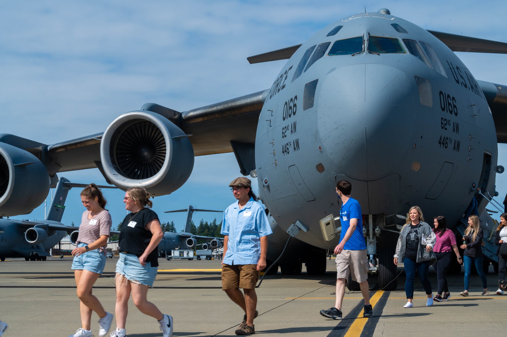 Military spouses go up in a C-17