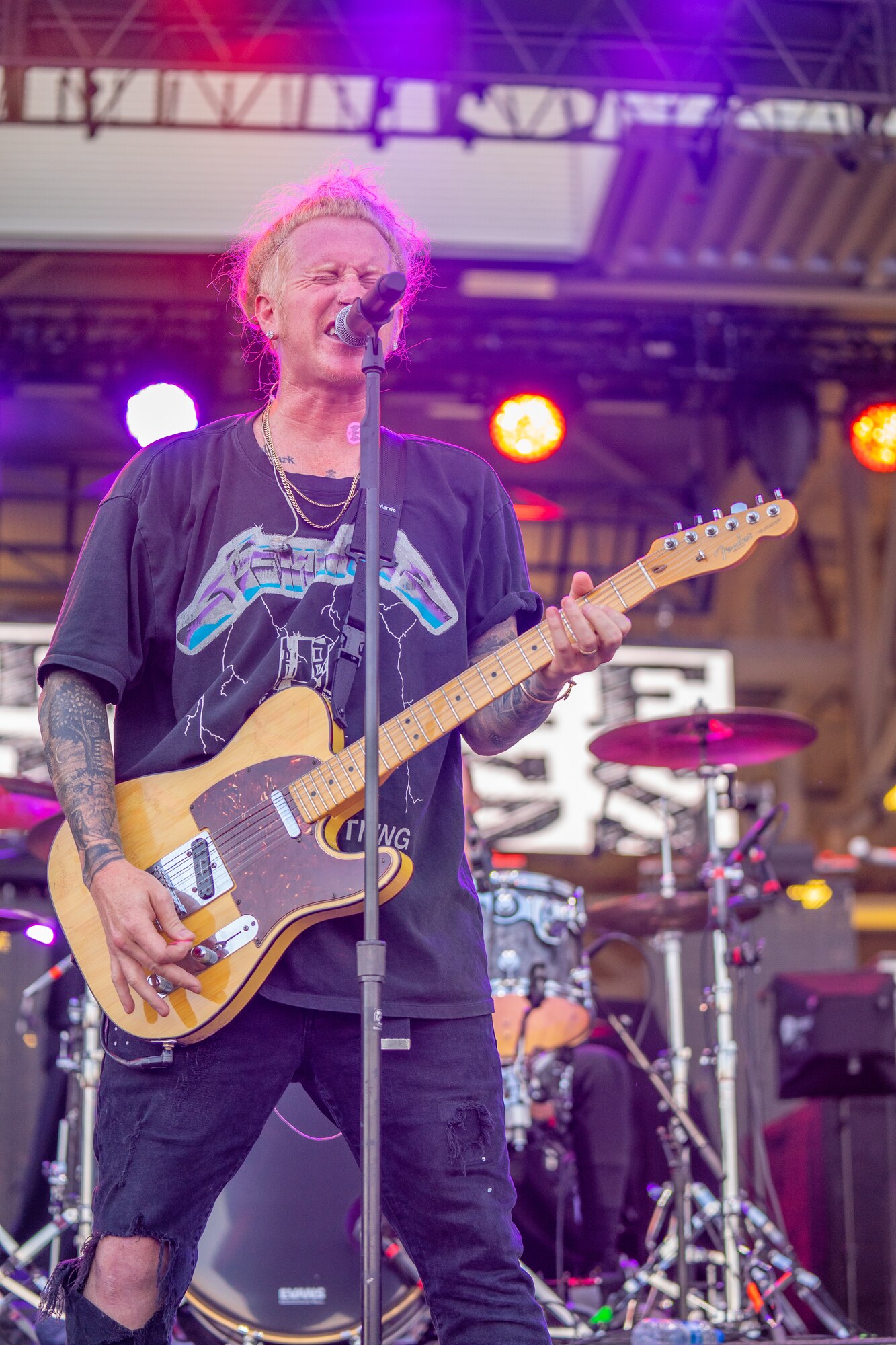 Travis Clark, lead vocalist for the rock band We the Kings, performs at Rock Fest Aug. 20, 2022, at Malmstrom Air Force Base, Mont. According to their website, We the Kings is an American rock band from Bradenton, Florida.