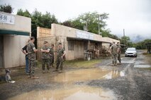 U.S. Marine Corps Maj. Gen. David Maxwell, commander, Marine Corps Installations Command, meets with leaders and staff of Marine Corps Base Hawaii during a visit to Marine Corps Training Area Bellows, Aug. 23, 2022. Maxwell visited and toured the installation to observe the daily operations of the base personnel and its facilities. (U.S. Marine Corps photo by Cpl. Brandon Aultman)