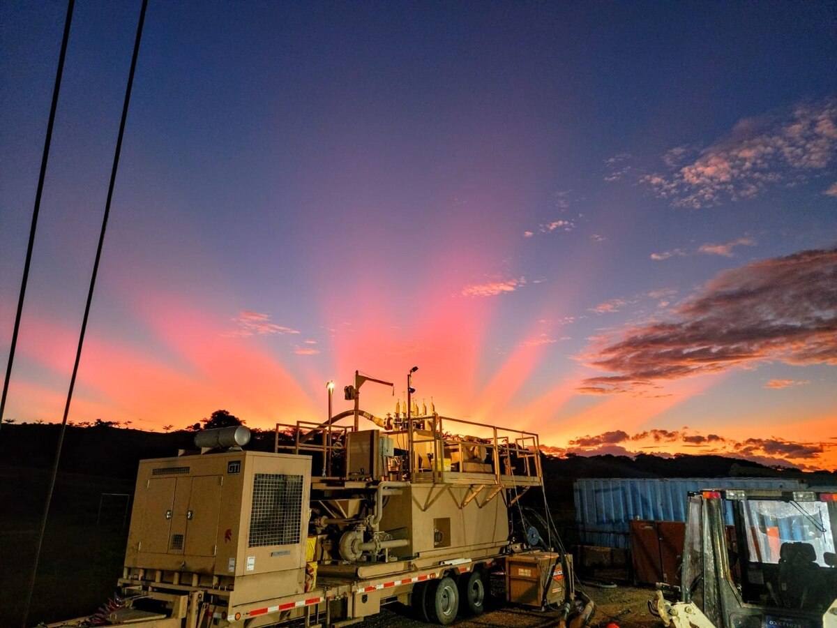 Photo of the sunrise over the Altos de Guayabo Well on June 29, 2022.