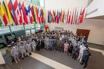 SINGAPORE (Aug. 26, 2022) Southeast Asia Cooperation and Training (SEACAT) 2022 participants, from partner maritime forces and non-military, international organizations, pose for group photo at the Changi Command and Control Centre (CC2C) in Changi Naval Base Aug. 26, 2022.