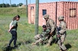 Soldiers participating in Paralegal Warrior Training Course conduct detainee operations as part of the field training exercise portion of PWTC July 25, 2022, at Fort McCoy, Wis. PWTC aims to train and challenge paralegals to conduct peace and wartime missions in accordance with current law, policy and doctrinal guidance. (U.S. Army photo by Staff Sgt. Ryan Rayno)