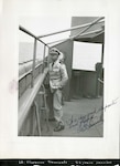 A signed photo of Lt. Clarence Samuels commanding a Coast Guard vessel near the end of World War II. (U.S. Coast Guard Collection)