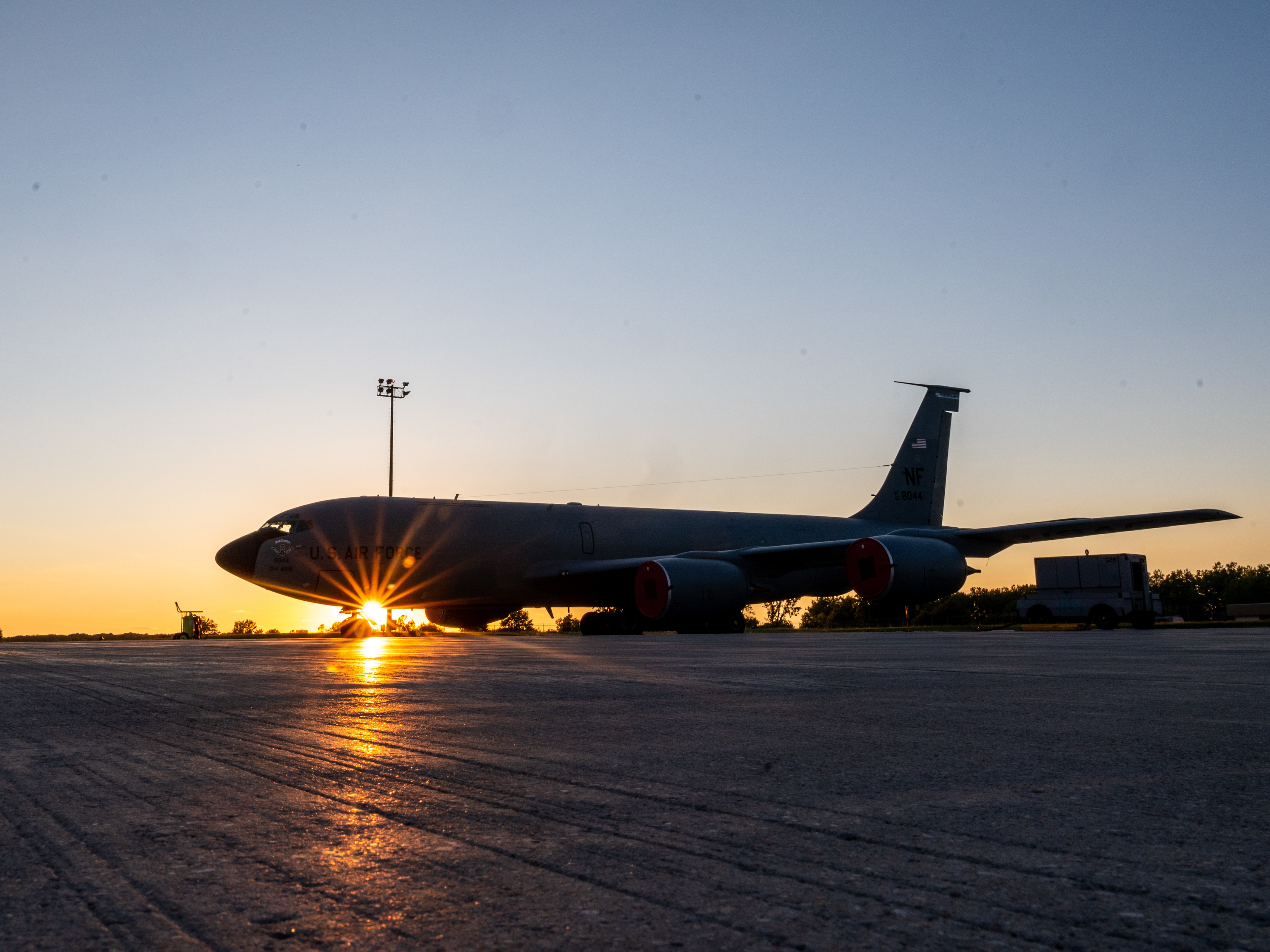 A U.S. Air Force KC-135 Stratotanker with the 914th Air Refueling Wing, New York, is parked on the flightline August 2, 2022 at Niagara Falls Air Reserve Station, New York. The 914th ARW were assigned eight Stratotankers in 2017.  Prior to that, they were assigned C-130 Hercules, which provided airlift capabilities. (U.S. Air Force photo by Staff Sgt. Tiffany A. Emery)