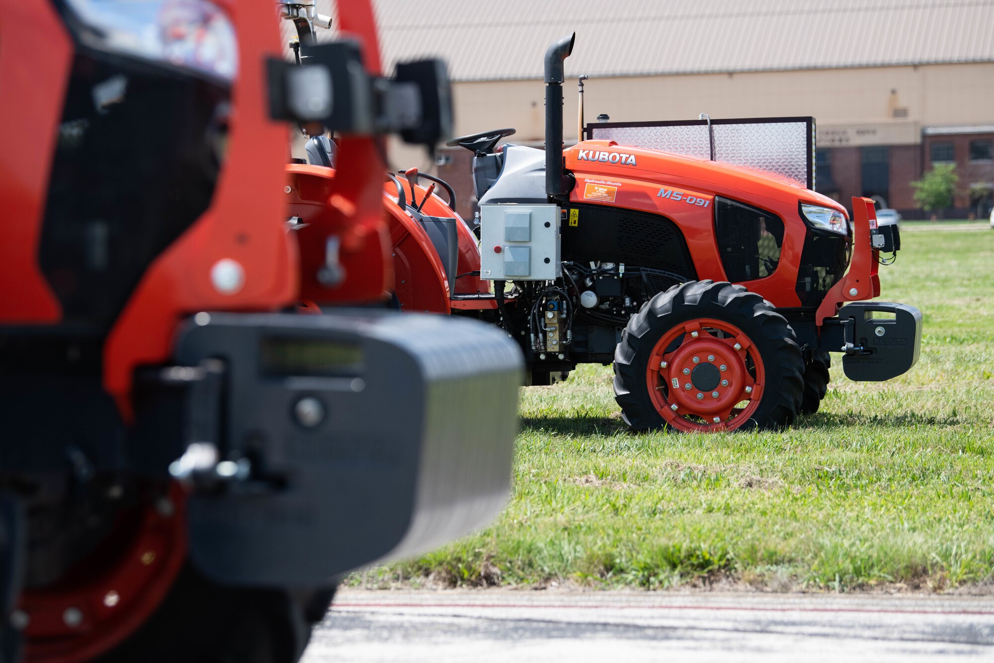 tractors sit on flight line