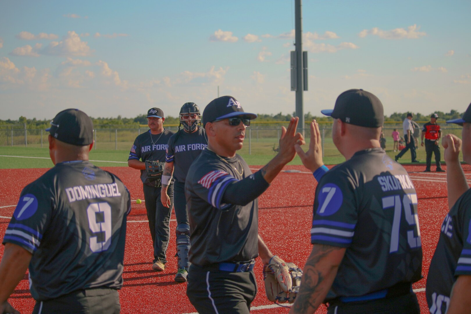 Air Force closes out day two with a victory over Marine Corps in the 2022 Armed Forces Sports Men's Softball Championship hosted by Army at Fort Sill, Okla.  Championship features teams from the Army, Marine Corps, Navy, and Air Force.