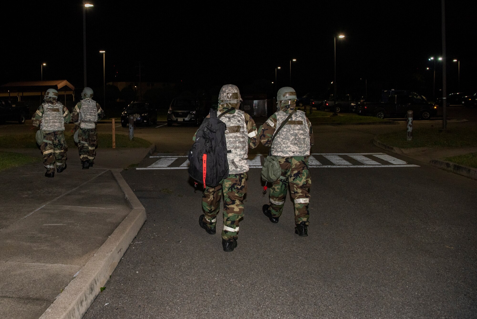 Airmen assigned to the 51st Civil Engineer Squadron conduct a post-attack reconnaissance sweep (PAR) during a training event at Osan Air Base, Republic of Korea, Aug. 16, 2022.