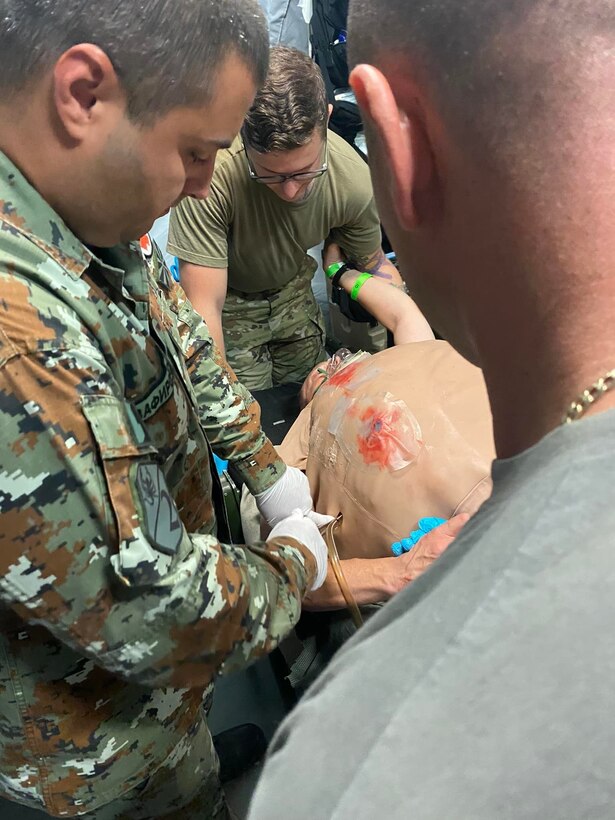 The Vermont Army National Guard's C-Co. 186th BSB, (Medical) 86th IBCT (Mountain) conduct annual training with State Partner North Macedonia at the Sustainment Center on Camp Dodge, Iowa July 31st-August 13. North Macedonia and Vermont have been partners in the State Partnership Program since 1993. (U.S. Army National Guard courtesy photo)