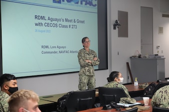 Rear Adm. Lore Aguayo visit to Port Hueneme, California.