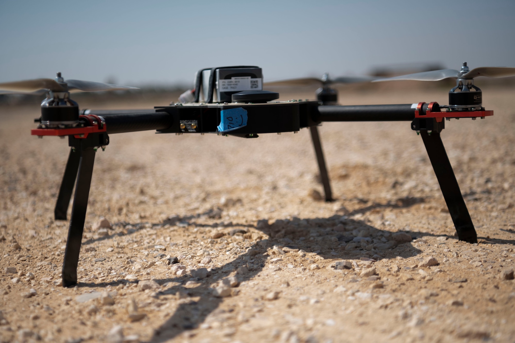 332d Expeditionary Security Forces Squadron fly small Unmanned Aerial Systems (sUAS) at an undisclosed location in Southwest Asia August 16, 2022. Unmanned Aerial Vehicles (UAV) roles have expanded to include intelligence gathering, electronic attack, drone strikes, suppression or destruction of enemy air defense network node or communication relay, combat search and rescue.