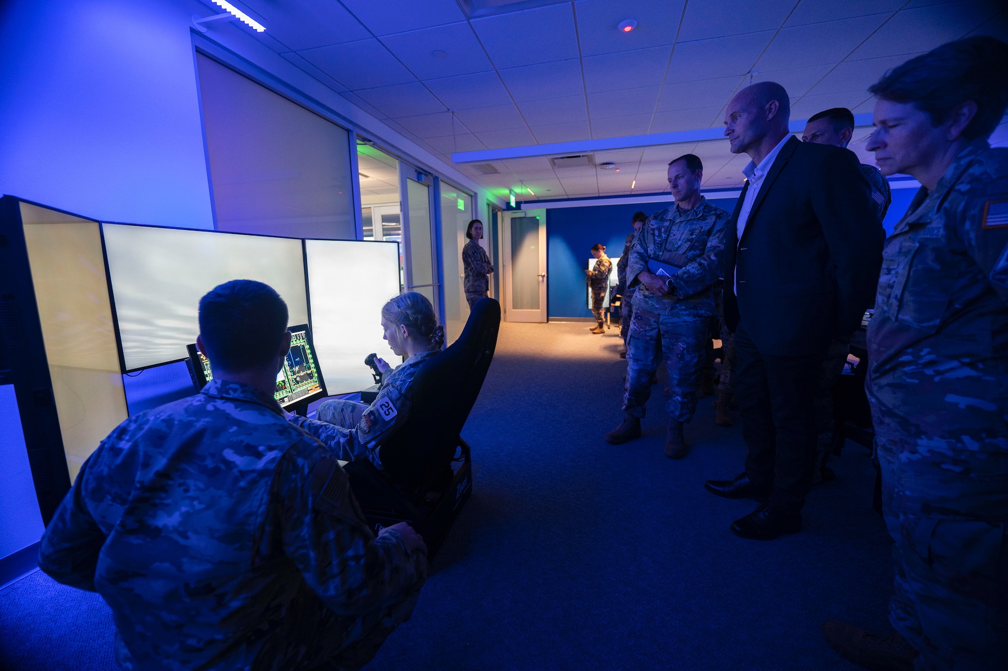 Space Training and Readiness Command senior leaders tour the MultiDomain laboratory during a conference
