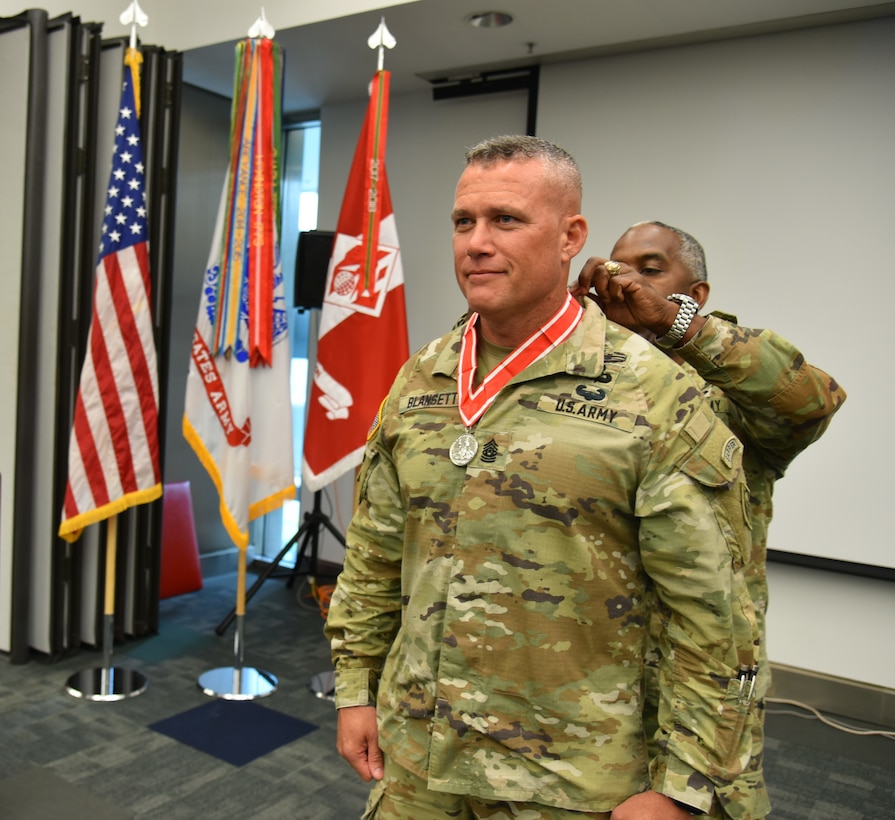 U.S. Army Corps of Engineers, South Atlantic Division Cmd. Sgt. Maj. Chad Blansett Awarded Silver De Fleury Medal on Aug. 22nd, 2022.