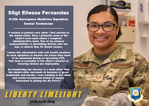 Staff Sgt. Eliesse Fernandez, Aerospace Medicine Squadron, dental technician. (U.S. Air Force graphic by Senior Airman Shayna Hodge)