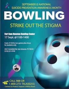 JBSA Suicide Prevention Month Bowling Flyer