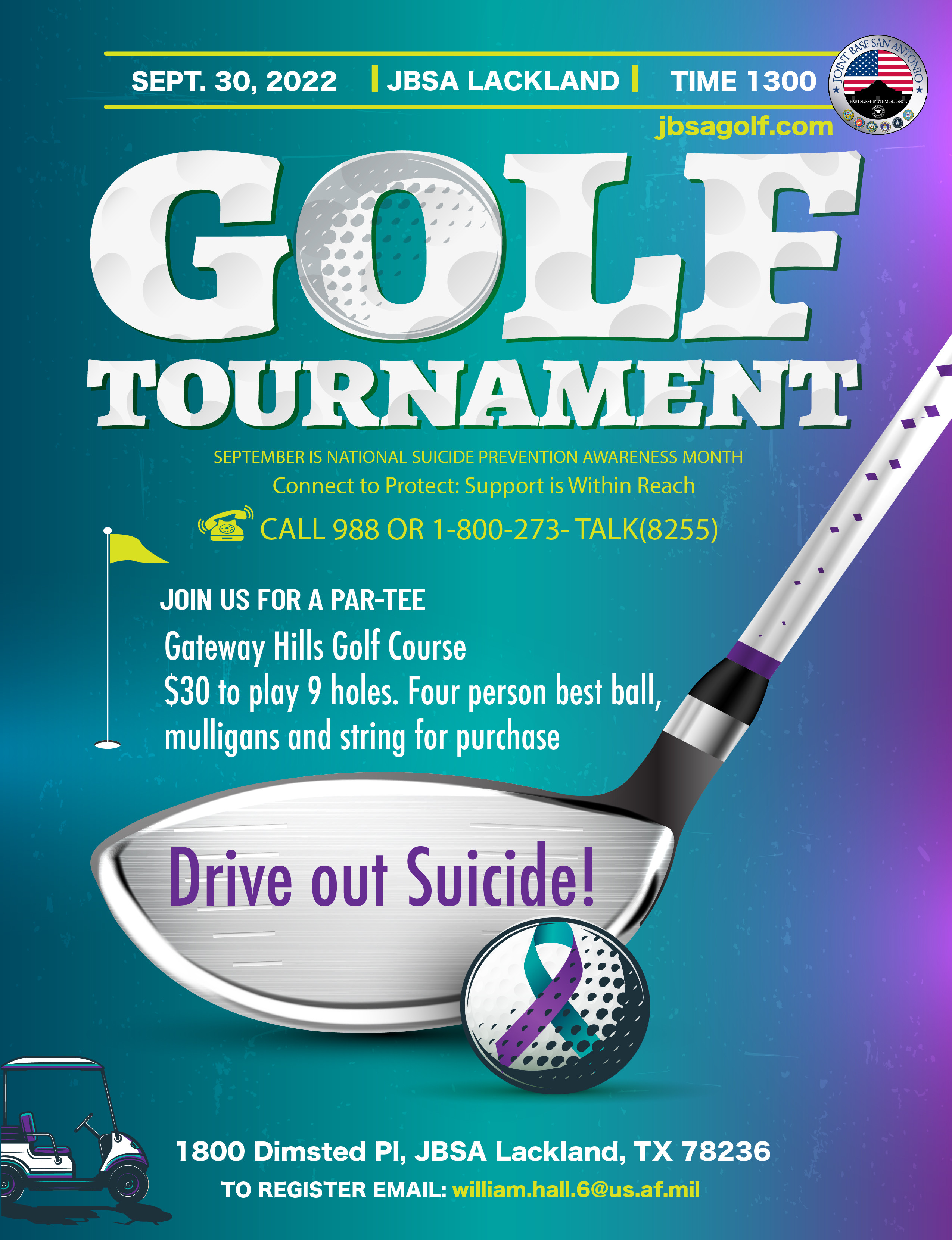 JBSA Suicide Month Golf Tournament