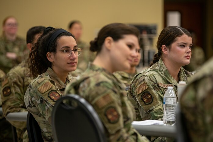 Airmen listen to panelists.