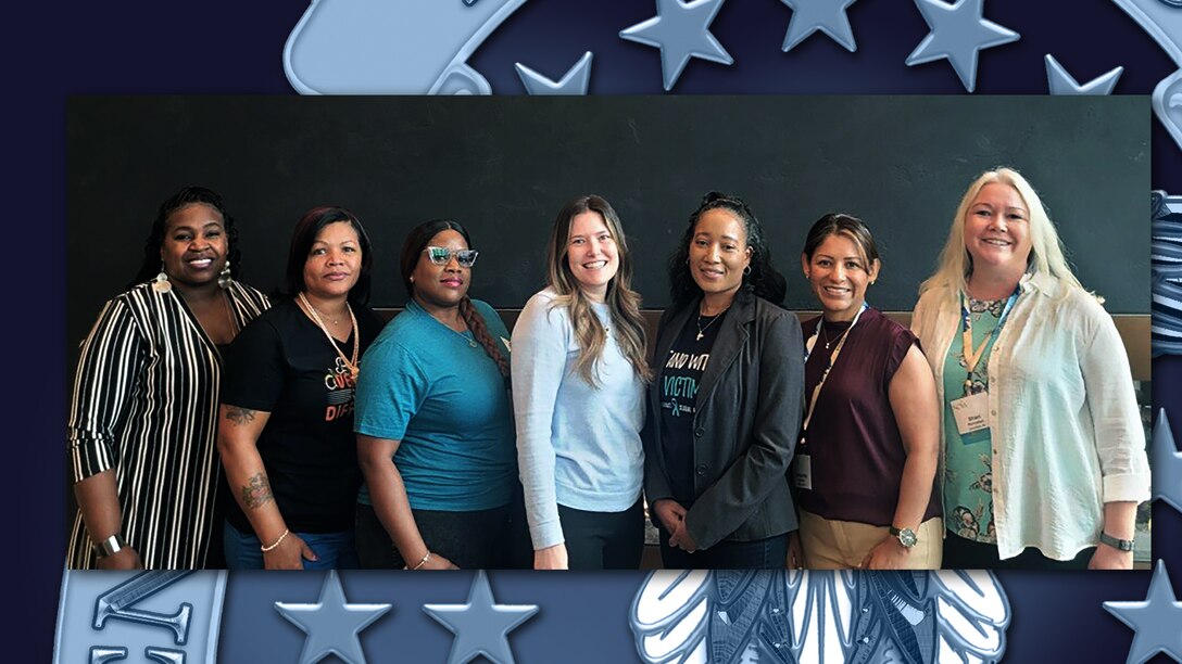 A group of employees from the Defense Logistics Agency's Sexual Assault Prevention and Response Program pose for a photo during a recent training conference.