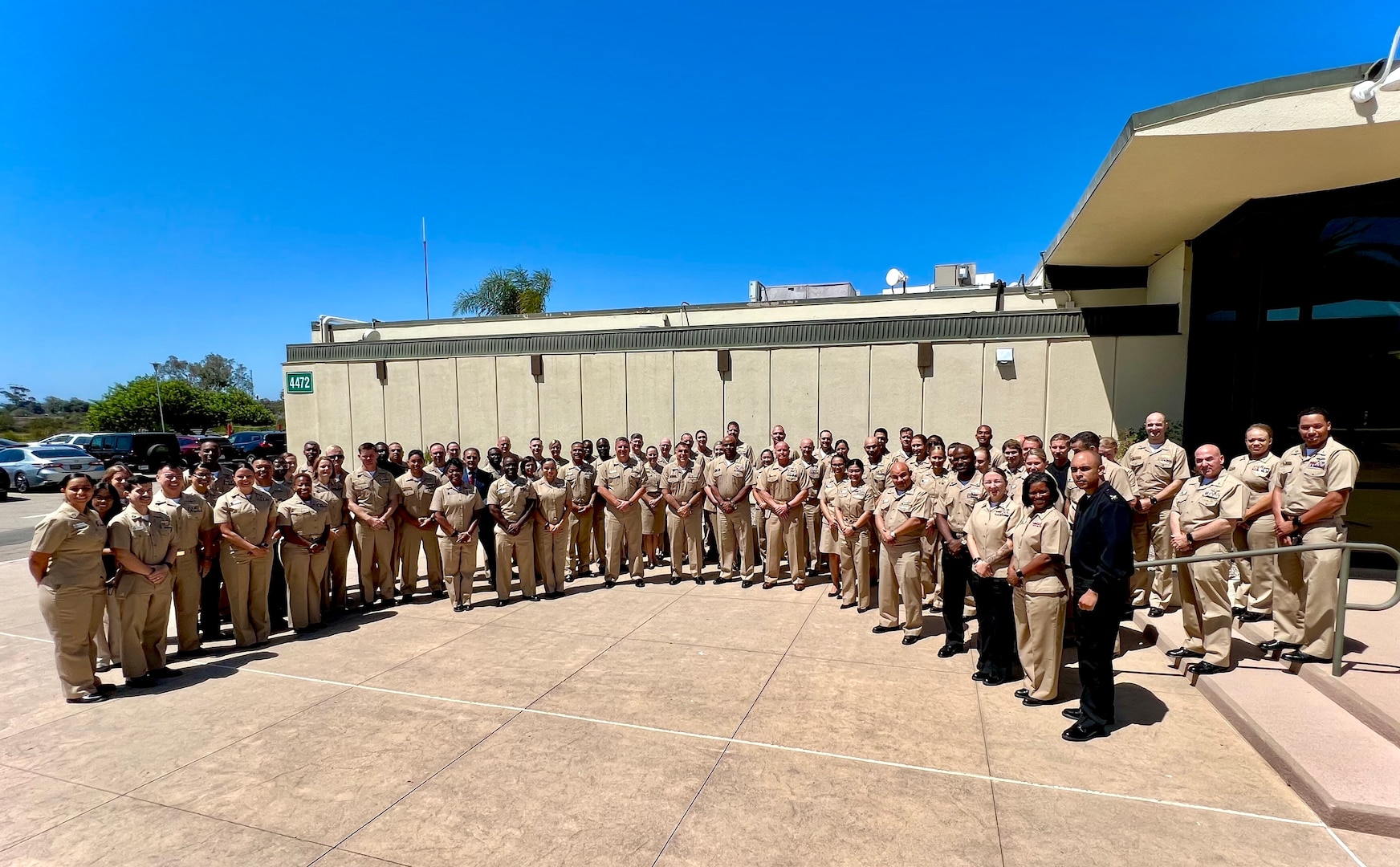 Attendees at the annual Southern California Medical Service Corps (MSC) Symposium gather for a group photo Aug. 26.  MSC officers were treated to a resounding tone of inspiration from leaders and motivated to get prepared for a dynamic and exciting time that lies ahead for the community. NMRTC San Diego's mission is to prepare service members to deploy in support of operational forces, deliver high quality healthcare services and shape the future of military medicine through education, training and research. NMRTC employs more than 6,000 active duty military personnel, civilians and contractors in Southern California to provide patients with world-class care anytime, anywhere.