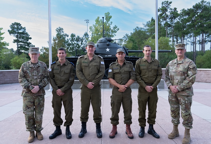 U.S. Army Central's commanding general, Lt. Gen. Patrick Frank (left), and deputy commanding general, Maj. Gen. Wendul Hagler (far right) hosted Maj. Gen. Hidai Zilberman, Israeli Defense and Armed Forces Attaché to the United States, at USARCENT Headquarters, Shaw AFB, August 31, 2022