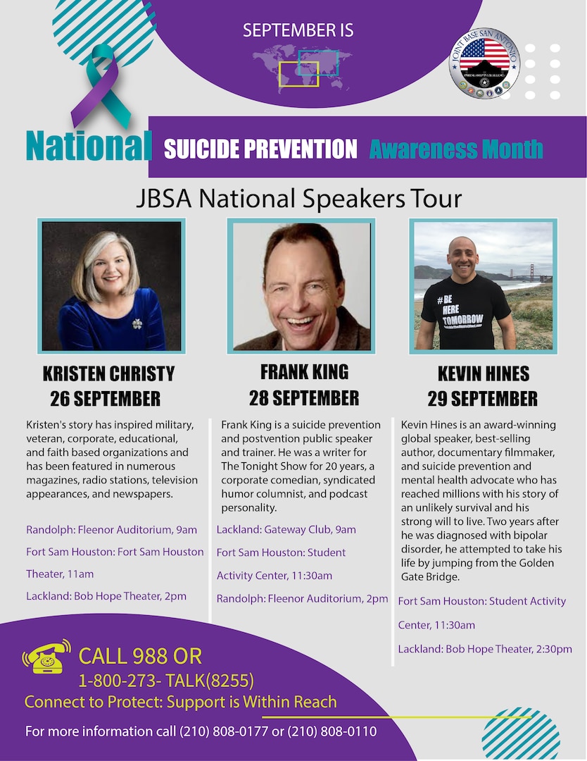 JBSA Suicide Prevention Month Guest Speakers