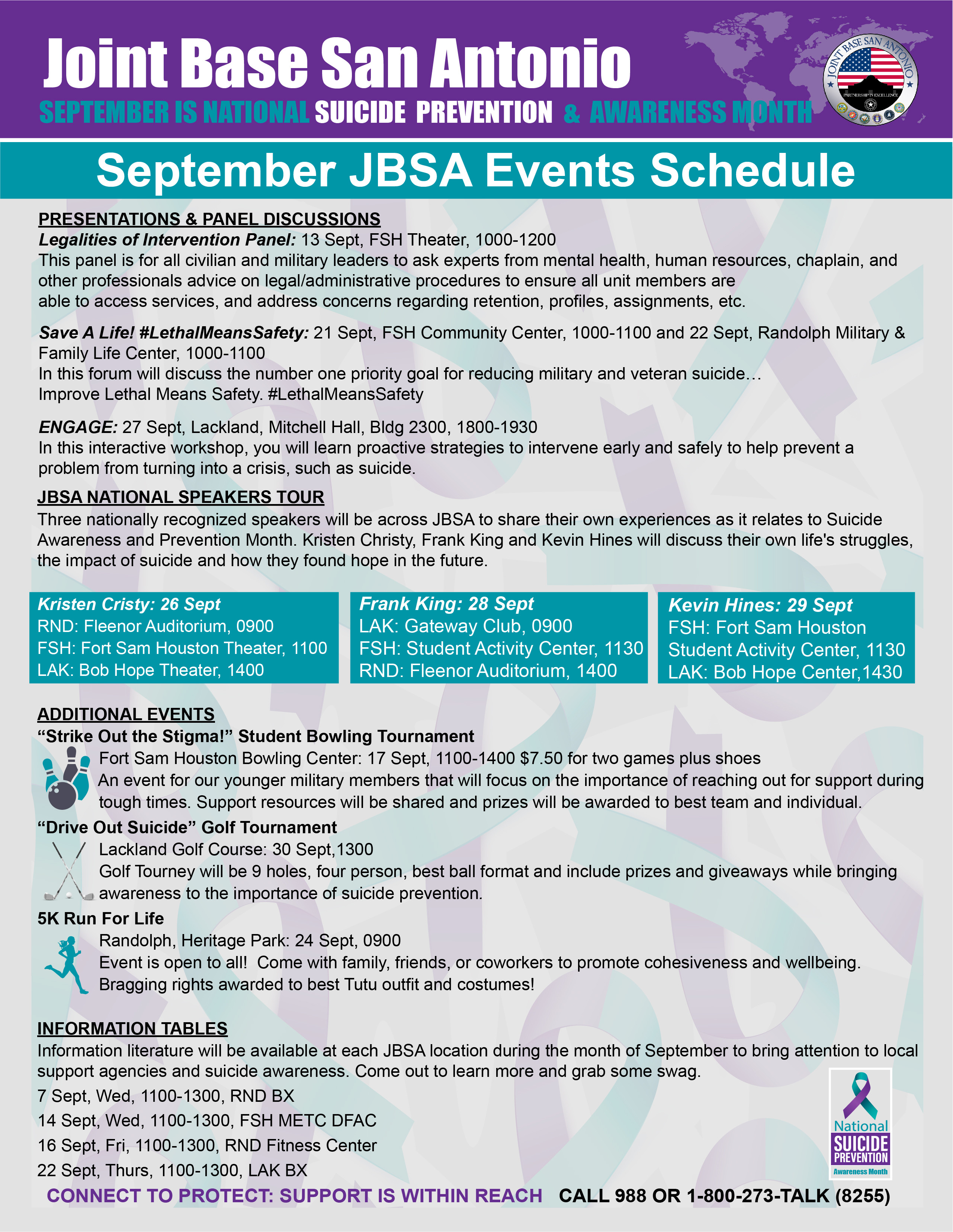 JBSA launches suicide prevention, awareness month campaignu003e Joint Base San Antoniou003e News