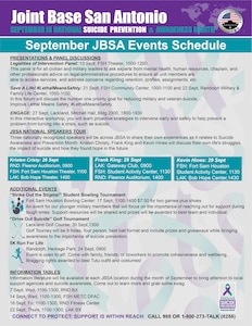 JBSA Suicide Prevention Month Calendar