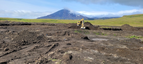 The U.S. Army Corps of Engineers’ Alaska District and Range Support Center collaborated to remove unexploded ordnance from 337 acres of land in 2020 and 2021 at the Fort Glenn Formerly Used Defense Site on Umnak Island in Alaska. The environmental restoration project is the first in the state to be funded by the DoD Military Munitions Response Program. (U.S. Army Photo)