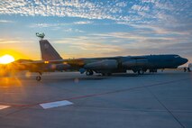 A B-52H Stratofortress sits parked on the Main Parking Apron at Minot Air Force Base, North Dakota, Aug. 23, 2022. The first B-52H assigned to Minot AFB arrived on July 16, 1961. (U.S. Air Force photo by Airman 1st Class Alexander Nottingham)