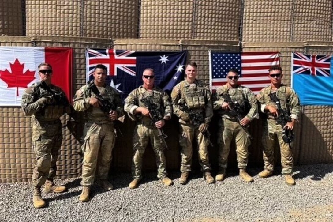 A team of U.S. Soldiers with 1st Battalion, 109th Infantry Regiment, 2nd Infantry Brigade Combat Team, 28th Infantry Division recently won a multinational shooting competition while deployed to Egypt in support of Multinational Force and Observers. The six-man team was led by Sgt. Michael Landau and consisted of Sgt. Justin McCloe, Staff Sgt. Francis Gaeta, Sgt. T.J. Bennett, Sgt. Bryan Peck and Sgt. Kyle Kott. (Photo provided by Sgt. Michael Landau)