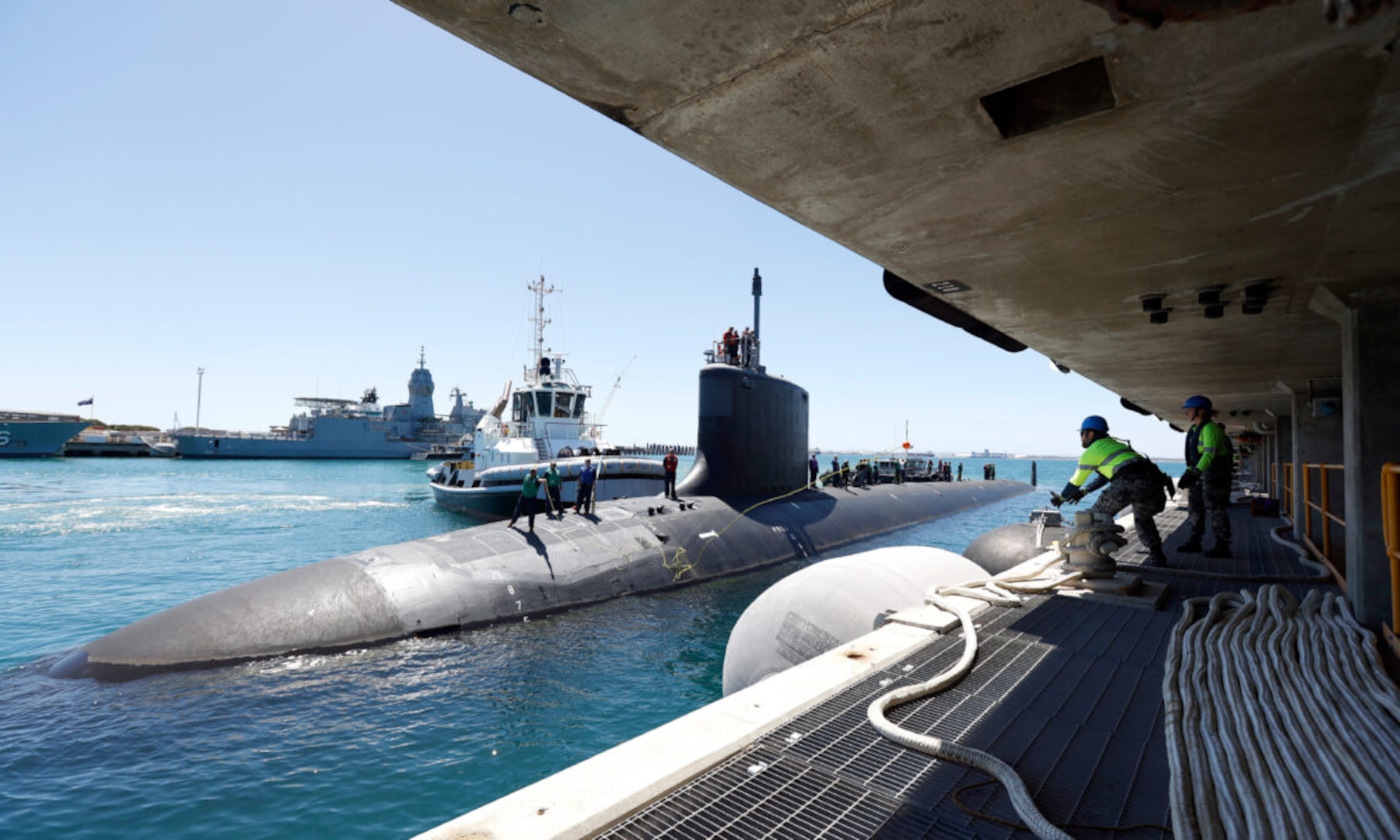 U.S. Submarine Docks at HMAS Stirling, Western Australia