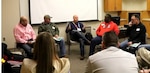 Chaplain Capt. David Morris speaks at an Applied Suicide Intervention Skills Training shop at the Lowery A. Woodall Advanced Technology Center in Hattiesburg, Miss., on Jan. 25, 2017. Morris was one of three chaplains to speak to the group. Morris has been teaching at the ASIST shop since he commissioned. (Mississippi National Guard photo by Spc. Christopher Shannon, 102d Public Affairs Detachment)