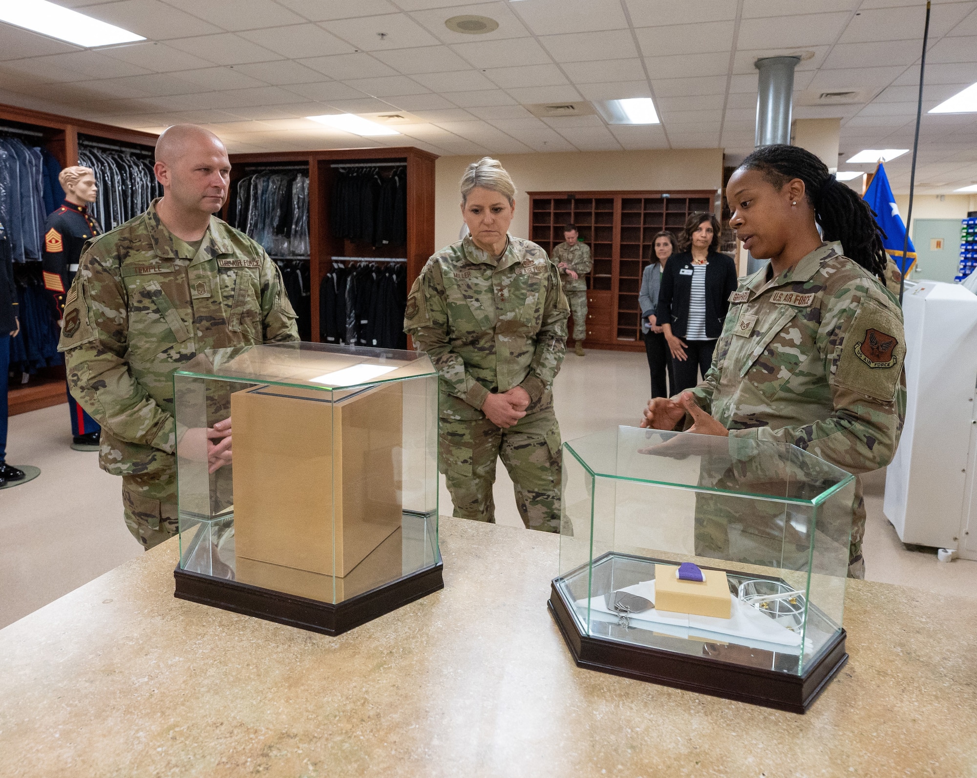 Lt. Gen. Miller and CMSgt Temple visit Air Force Mortuary Affairs Operations