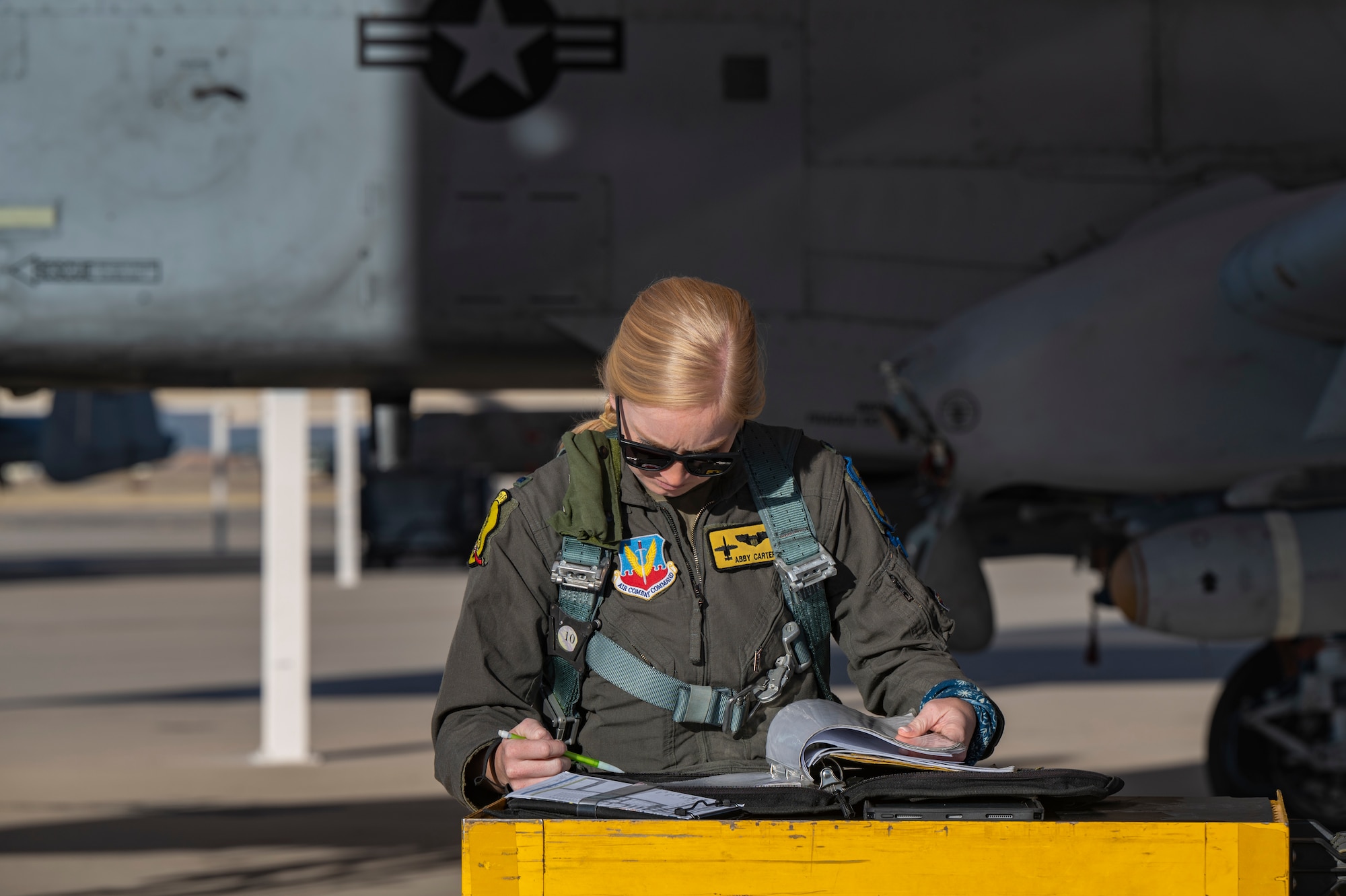 This is a picture of an A-10 preparing to take off.