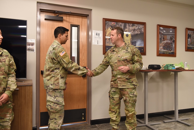 Colonel Phillip Brown, commander of Joint Task Force-Bravo recently recognized two of our soldiers for their efforts in the support of the United States Naval Ship Comfort here in Honduras.