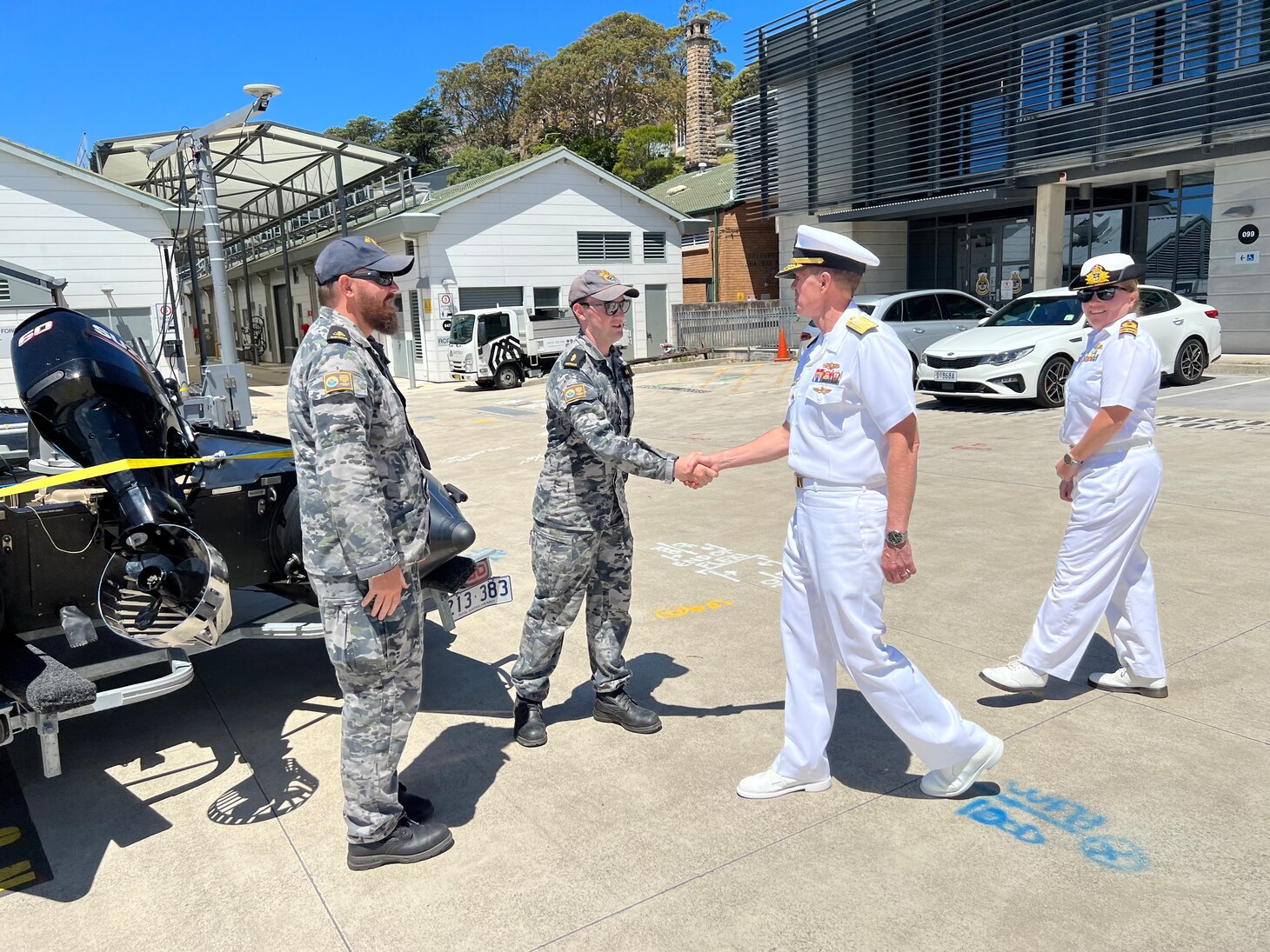 Rear Adm. Ron Piret, Commander, Naval Meteorology and Oceanography Command, visited HMAS Penguin for a tour of Australian Navy Hydrography capabilities and missions during his visit to Australia during a scheduled visit to the region, Nov 7-11, 2022.