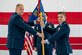 Maj. Steven Young (right), 377th Test Support Squadron incoming commander, receives the guidon from Col. Christopher Cruise (left), 377th Test Evaluation Group commander, during an assumption of command ceremony at Kirtland Air Force Base, New Mexico, Dec. 1, 2022. During the ceremony the 377th TSS was activated. (U.S. Air Force photo by Airman 1st Class Spencer Kanar.)