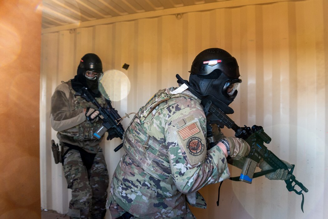 Airmen conducting active shooter training.