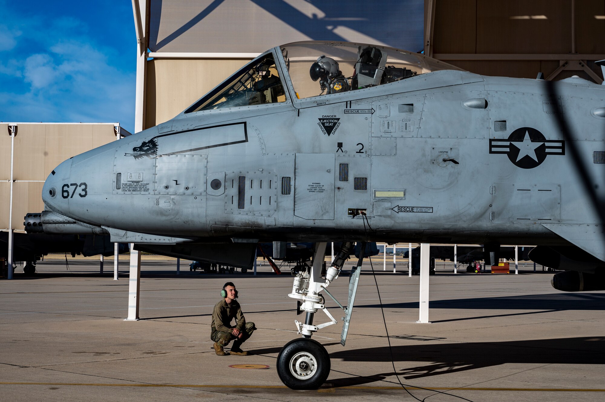 This is a picture of an A-10 preparing to take off.