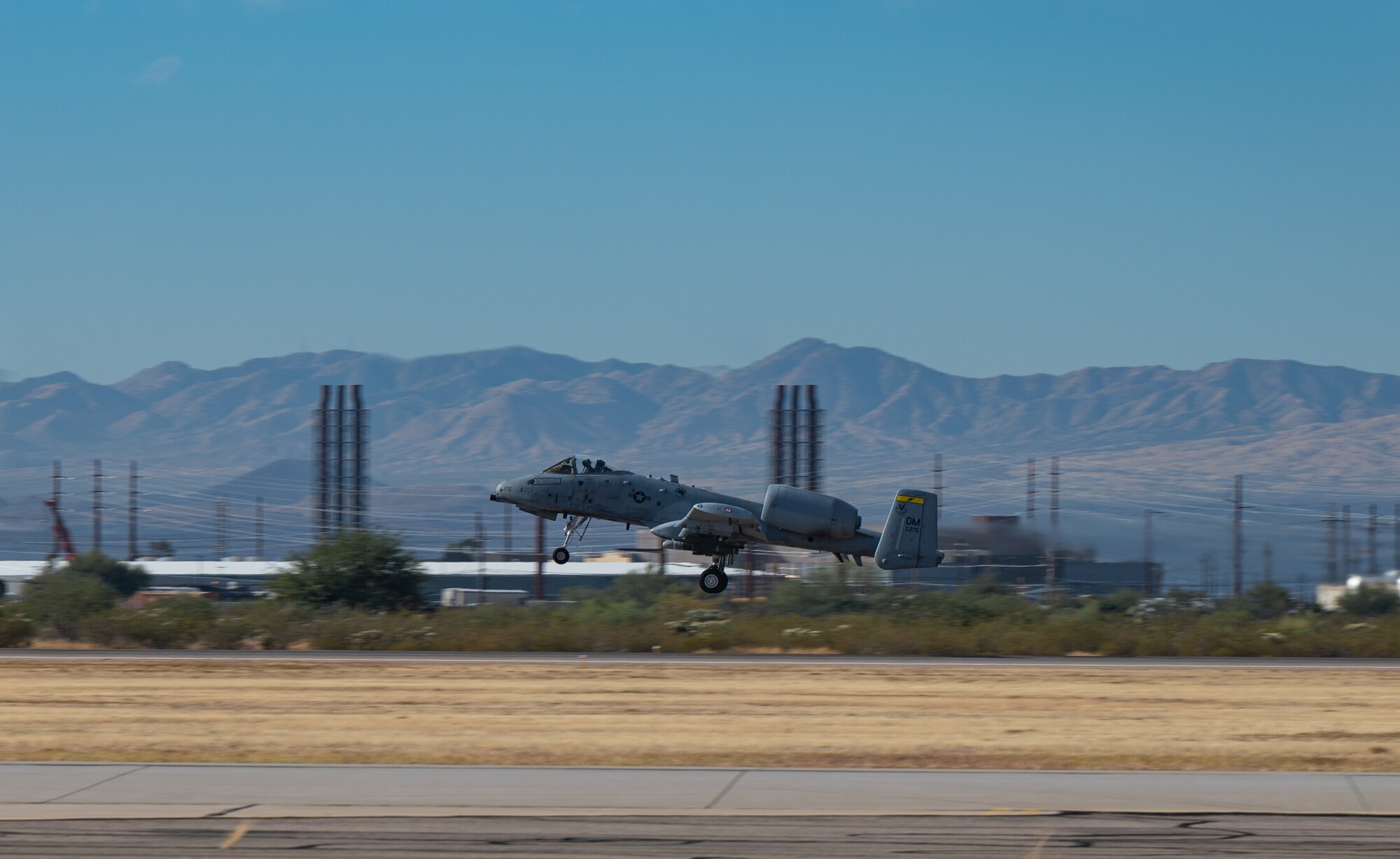 This is a picture of an A-10 preparing to take off.