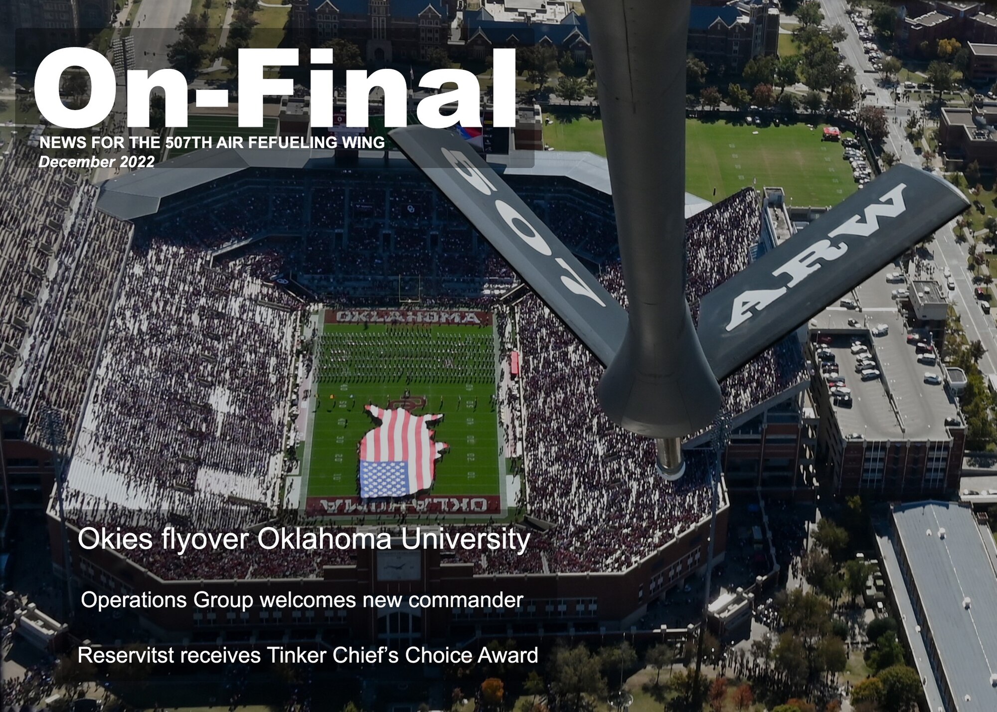 aerial image of stadium with united states shaped american flag